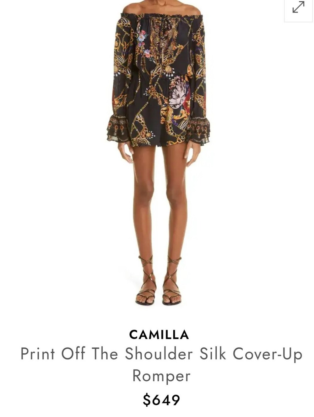 Camilla Drop Shoulder Frill Playsuit A Night In The 90's New XL But Runs Smaller - Picture 5 of 14
